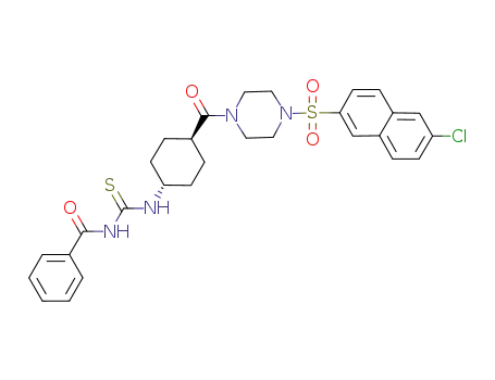 1-(trans-4-benzoylthioureidocyclohexane-1-ylcarbonyl)-4-(6-chloronaphthalene-2-sulfonyl)piperazine