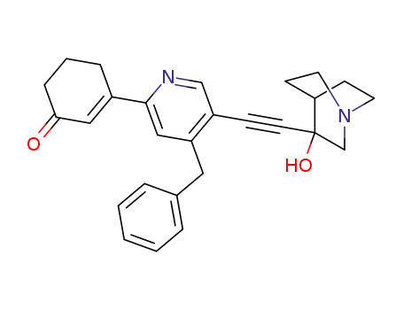 3-[4-Benzyl-2-(3-oxo-1-cyclohexenyl)-5-pyridyl]ethynyl-3-quinuclidinol