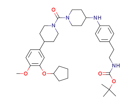 Carbamic acid,
[2-[4-[[1-[[4-[3-(cyclopentyloxy)-4-methoxyphenyl]-1-piperidinyl]carbonyl]
-4-piperidinyl]amino]phenyl]ethyl]-, 1,1-dimethylethyl ester