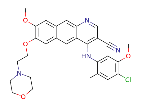 4-(4-chloro-5-methoxy-2-methylanilino)-8-methoxy-7-[2-(4-morpholinyl)ethoxy]benzo[g]quinoline-3-carbonitrile