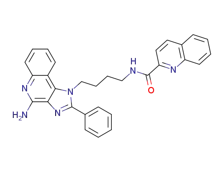 Molecular Structure of 313348-05-9 (2-Quinolinecarboxamide,
N-[4-(4-amino-2-phenyl-1H-imidazo[4,5-c]quinolin-1-yl)butyl]-)
