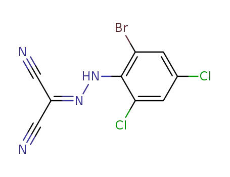 Molecular Structure of 64691-91-4 ([(2-bromo-4,6-dichlorophenyl)hydrazono]propanedinitrile)