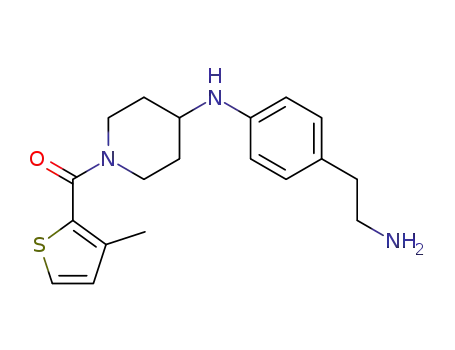 Molecular Structure of 392640-40-3 (4-Piperidinamine,
N-[4-(2-aminoethyl)phenyl]-1-[(3-methyl-2-thienyl)carbonyl]-)