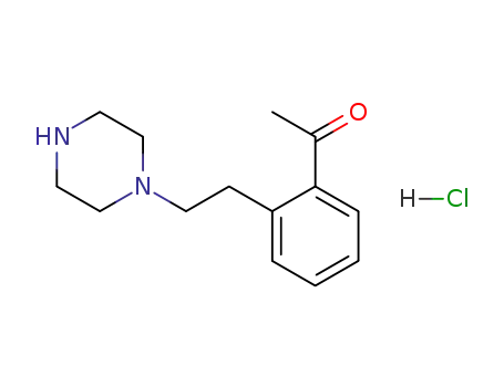 Molecular Structure of 138557-97-8 (Ethanone, 1-[2-[2-(1-piperazinyl)ethyl]phenyl]-, monohydrochloride)