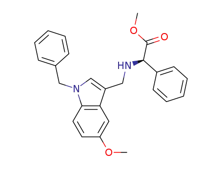 Methyl (R)-α-(1-phenylmethyl-5-methoxy-3-indolylmethyl) amino-phenylacetate