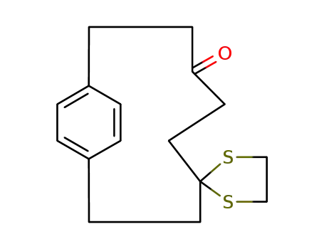 Bicyclo[8.2.2]tetradeca-10,12,13-triene-4,7-dionecyclic 4-(1,2-ethanediyl mercaptole) ;;
