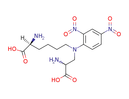 Molecular Structure of 2185-04-8 (N<sup>ε</sup>-(2-Amino-2-carboxy-ethyl)-N<sup>ε</sup>-(2,4-dinitro-phenyl)-L-lysin)