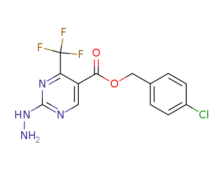 Molecular Structure of 175137-33-4 (5-(4-CHLOROBENZYLOXYCARBONYL)-4-(TRIFLUOROMETHYL)PYRIMIDIN-2-YL HYDRAZINE)