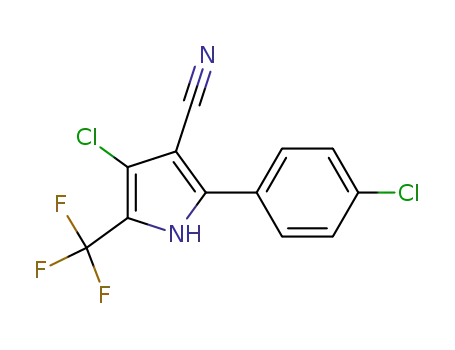 Molecular Structure of 143464-11-3 (4-chloro-2-(4-chlorophenyl)-5-(trifluoromethyl)-1H-pyrrole-3-carbonitrile)