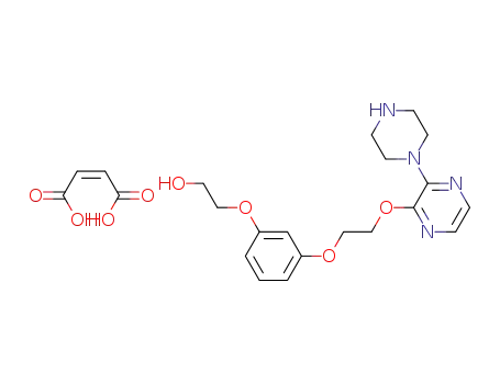 Molecular Structure of 313656-02-9 (2-[3-(2-{[3-(1-Piperazinyl)-2-pyrazinyl]oxy}ethoxy)phenoxy]ethanol, Maleate)