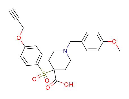 Molecular Structure of 287202-19-1 (4-Piperidinecarboxylic acid,
1-[(4-methoxyphenyl)methyl]-4-[[4-(2-propynyloxy)phenyl]sulfonyl]-)