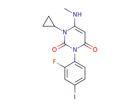 1-cyclopropyl-3-(2-fluoro-4-iodophenyl)-6-methylamino-1H-pyrimidine-2,4-dione