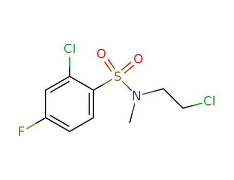 Molecular Structure of 295790-58-8 (2-chloro-4-fluoro-N-(2-chloroethyl)-N-methylbenzene sulfonamide)