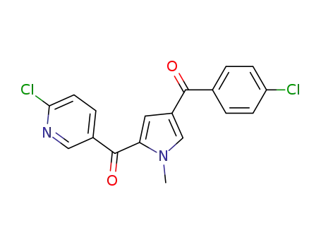 Molecular Structure of 560088-64-4 (Methanone,
[4-(4-chlorobenzoyl)-1-methyl-1H-pyrrol-2-yl](6-chloro-3-pyridinyl)-)
