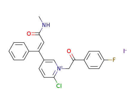 1-[2-oxo-2-(4-fluorophenyl)ethyl]-2-chloro-5-[(E)-1-phenyl-2-methylcarbamoylvinyl]pyridinium iodide