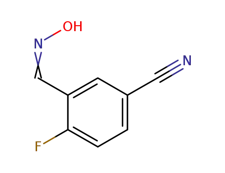 Molecular Structure of 871709-86-3 (4-fluoro-3-(hydroxyimino-methyl)-benzonitrile)