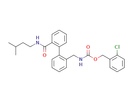 Molecular Structure of 332378-45-7 (Carbamic acid,
[[2'-[[(3-methylbutyl)amino]carbonyl][1,1'-biphenyl]-2-yl]methyl]-,
(2-chlorophenyl)methyl ester)