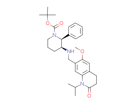 Molecular Structure of 187679-71-6 ((2S,3S)-1-tert-butoxycarbonyl-3-(1-isopropyl-6-methoxy-2-oxo-1,2,3,4-tetrahydroquinolin-7-yl)methylamino-2-phenylpiperidine)