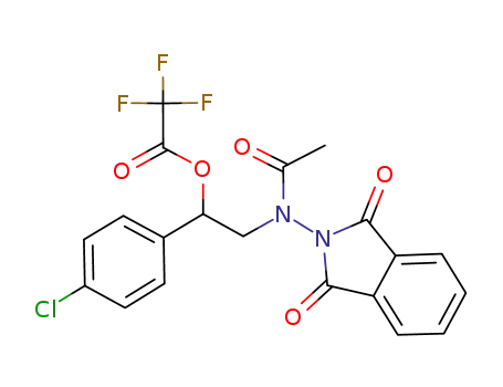 Molecular Structure of 1015770-11-2 (1-(4-chlorophenyl)-2-[N-(1,3-dioxoisoindolin-2-yl)acetamido]ethyl 2,2,2-trifluoroacetate)