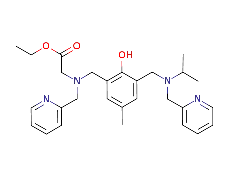 2-(N-isopropyl-N-((2-pyridyl)methyl)aminomethyl)-6-(N-(ethoxycarbonylmethyl)-N-((2-pyridyl)methyl)aminomethyl)-4-methylphenol
