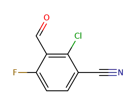 Molecular Structure of 924626-91-5 (Benzonitrile, 2-chloro-4-fluoro-3-formyl-)