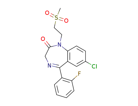 Molecular Structure of 33691-06-4 (7-chloro-5-(2-fluorophenyl)-1-[2-(methylsulfonyl)ethyl]-1,3-dihydro-2H-1,4-benzodiazepin-2-one)