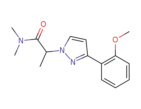 Molecular Structure of 59843-64-0 (3-(o-methoxyphenyl)-N,N,α-trimethylpyrazole-1-acetamide)
