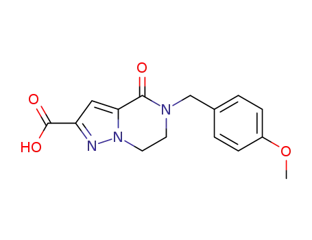 Molecular Structure of 477854-40-3 (5-(4-METHOXYBENZYL)-4-OXO-4,5,6,7-TETRAHYDROPYRAZOLO[1,5-A]PYRAZINE-2-CARBOXYLIC ACID)