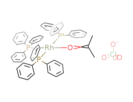 {Rh(P(C<sub>6</sub>H<sub>5</sub>)3)3(OC(CH<sub>3</sub>)2)}<sup>(1+)</sup>*ClO<sub>4</sub><sup>(1-)</sup>={Rh(P(C<sub>6</sub>H<sub>5</sub>)3)3(OC(CH<sub>3</sub>)2)}ClO<sub>4</sub>