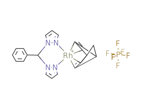 {((2,3,5,6-η)-bicyclo{2.2.1}hepta-2,5-diene)(bis(pyrazol-1-yl)phenylmethyl)rhodium(I)}hexafluorophosphate