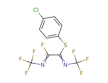 Molecular Structure of 39794-88-2 (2-Fluoro-N-trifluoromethyl-2-[(E)-trifluoromethylimino]-thioacetimidic acid 4-chloro-phenyl ester)