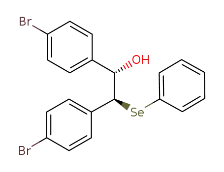 Molecular Structure of 1021348-20-8 ((1S,2S)-1,2-bis(4-bromophenyl)-2-(phenylselanyl)ethanol)