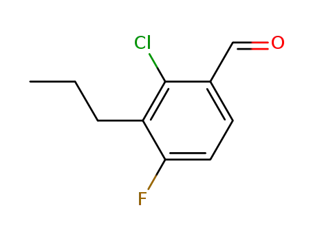 Molecular Structure of 924626-87-9 (Benzaldehyde, 2-chloro-4-fluoro-3-propyl-)