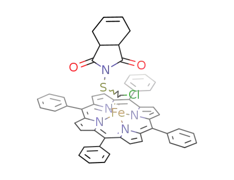 Molecular Structure of 80697-73-0 (iron(II) tetraphenylporphyrin (1,2,3,6-tetrahydrothiophthalimido)chlorocarbene)