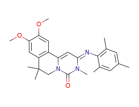 4H-Pyrimido(6,1-a)isoquinolin-4-one, 2,3,6,7-tetrahydro-9,10-dimethoxy-3,7,7-trimethyl-2-((2,4,6-trimethylphenyl)imino)-, monohydrochloride