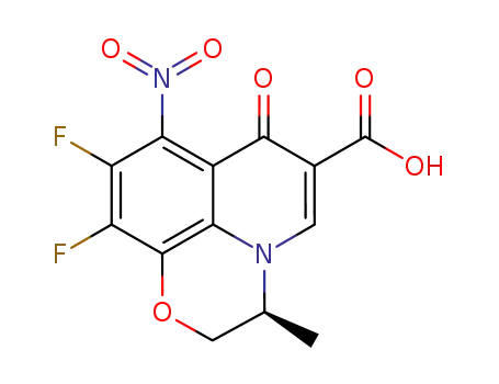 9,10-difluoro-2,3-dihydro-3-(S)-methyl-8-nitro-7-oxo-7H-[1,4]oxazino[2,3,4-ij]quinoline-6-carboxylic acid