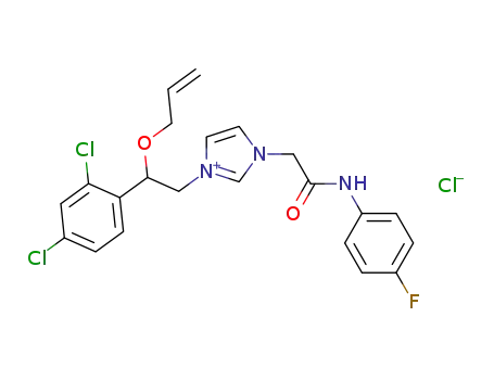 Molecular Structure of 57265-11-9 (1-[β-(Allyloxy)-2,4-dichlorophenethyl]-3-[N-(p-fluorophenyl)-carbamoylmethyl]imidazolium chloride)