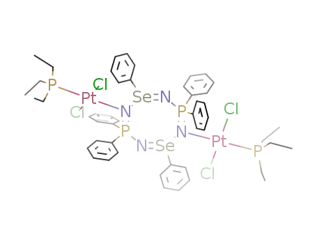 {PtCl<sub>2</sub>(P(C<sub>2</sub>H<sub>5</sub>)3)}2((C<sub>6</sub>H<sub>5</sub>)4P<sub>2</sub>N<sub>4</sub>Se<sub>2</sub>(C<sub>6</sub>H<sub>5</sub>)2)