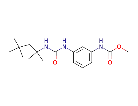 Molecular Structure of 55508-56-0 (Carbamic acid,
[3-[[[(1,1,3,3-tetramethylbutyl)amino]carbonyl]amino]phenyl]-, methyl
ester)