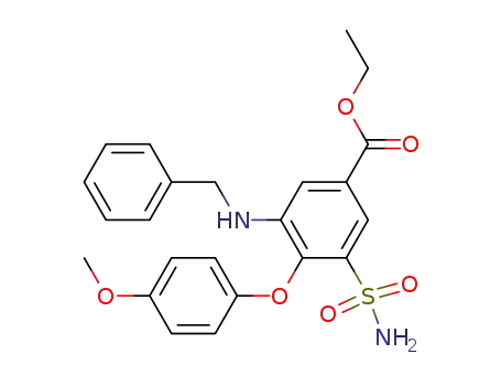 Molecular Structure of 28468-67-9 (Benzoic acid,
3-(aminosulfonyl)-4-(4-methoxyphenoxy)-5-[(phenylmethyl)amino]-, ethyl
ester)