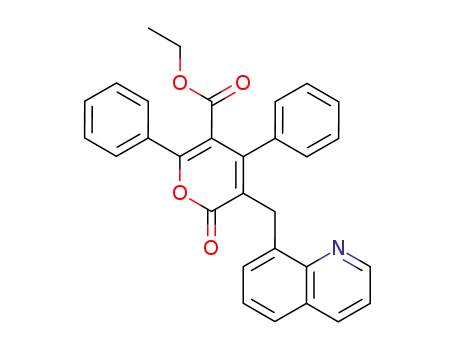 2H-Pyran-5-carboxylic acid, 2-oxo-4,6-diphenyl-3-(8-quinolinylmethyl)-,
ethyl ester