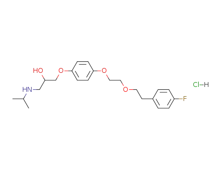 Molecular Structure of 96699-94-4 (1-(4-{2-[2-(4-fluorophenyl)ethoxy]ethoxy}phenoxy)-3-[(1-methylethyl)amino]propan-2-ol hydrochloride)