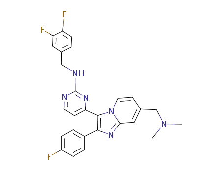 C<sub>27</sub>H<sub>23</sub>F<sub>3</sub>N<sub>6</sub>