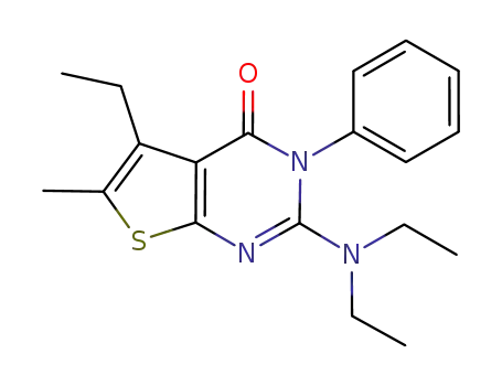 Molecular Structure of 923290-18-0 (Thieno[2,3-d]pyrimidin-4(3H)-one,
2-(diethylamino)-5-ethyl-6-methyl-3-phenyl-)