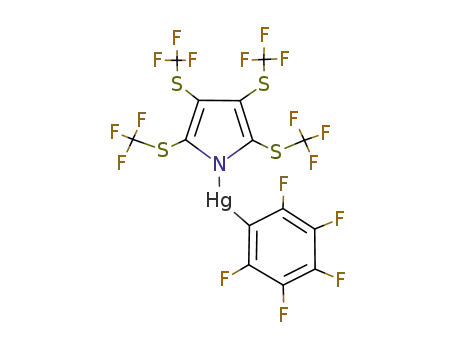 Molecular Structure of 102973-86-4 ((C<sub>4</sub>N(SCF<sub>3</sub>)4)HgC<sub>6</sub>F<sub>5</sub>)