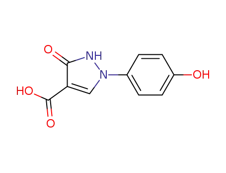 Molecular Structure of 88597-27-7 (1H-Pyrazole-4-carboxylic acid, 2,3-dihydro-1-(4-hydroxyphenyl)-3-oxo-)