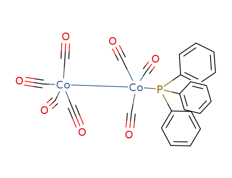 Molecular Structure of 26534-25-8 (HEPTACARBONYL(TRIPHENYLPHOSPHINE)DICOBALT(0), 97)