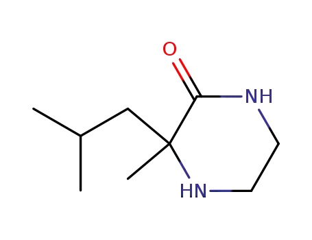 Molecular Structure of 78551-70-9 (Piperazinone, 3-methyl-3-(2-methylpropyl)- (9CI))