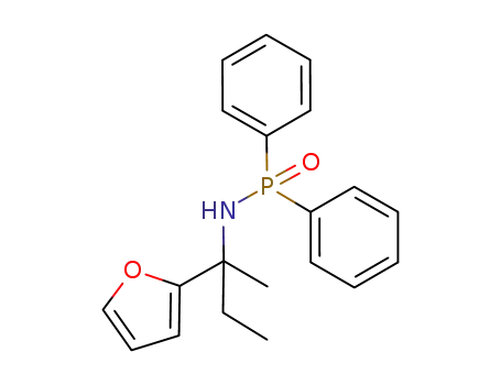 Molecular Structure of 1008479-51-3 (N-(2-(furan-2-yl)butan-2-yl)-P,P-diphenylphosphinic amide)