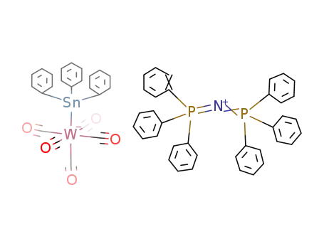 Molecular Structure of 114944-23-9 ({bis(triphenylphosphine)nitrogen}{(triphenylstannyl)pentacarbonyltungsten})